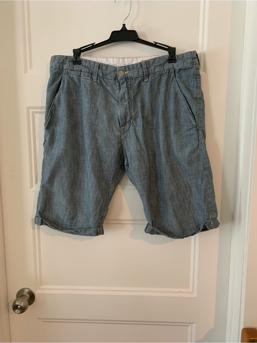 & Shorts, Men's Casual Chambray Shorts - Blue size 34
